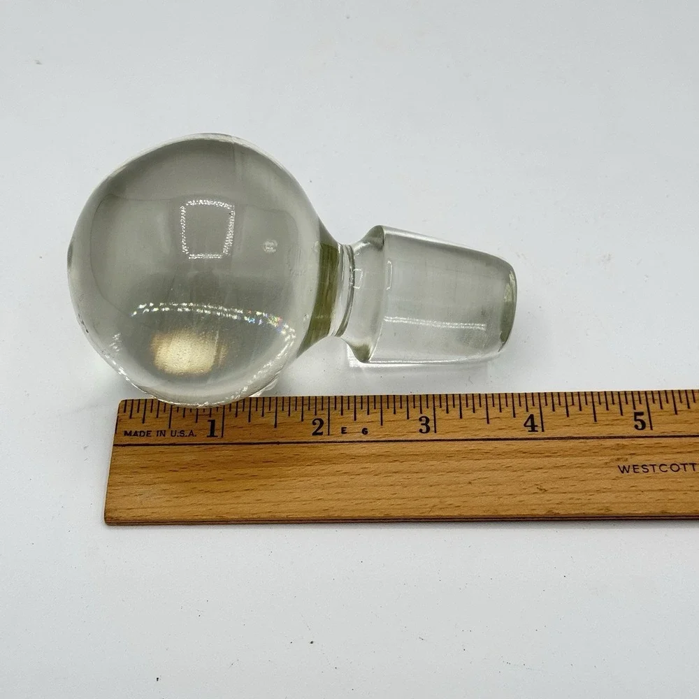 Vintage‎ Large Clear Glass Ball Decanter Bottle Stopper MCM Barware Liquor